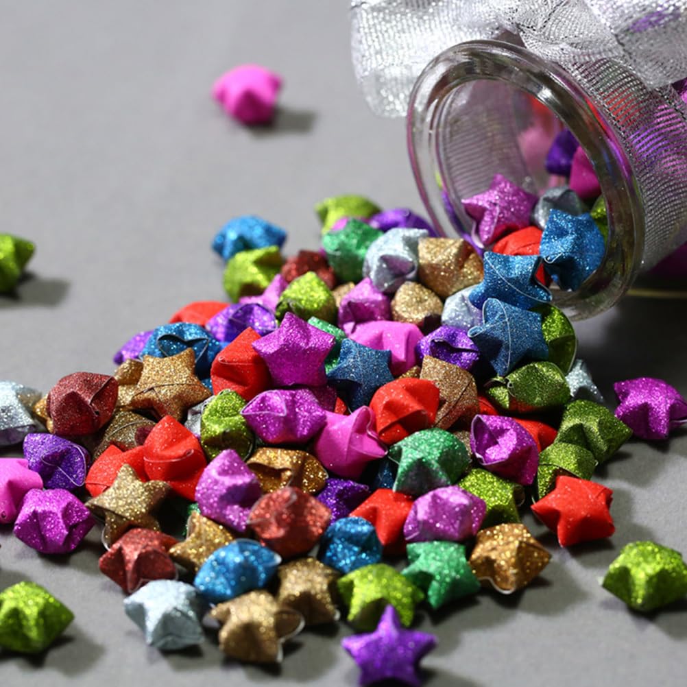 420Pcs Star Paper Strips, Lucky Star Origami Paper Glowing