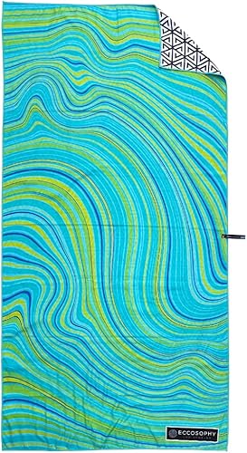 Miniatura 1 de ECCOSOPHY - Toalla de playa de microfibra para adultos, toallas de playa de viaje de gran tamaño con bolsa, toallas de piscina de secado rápido de