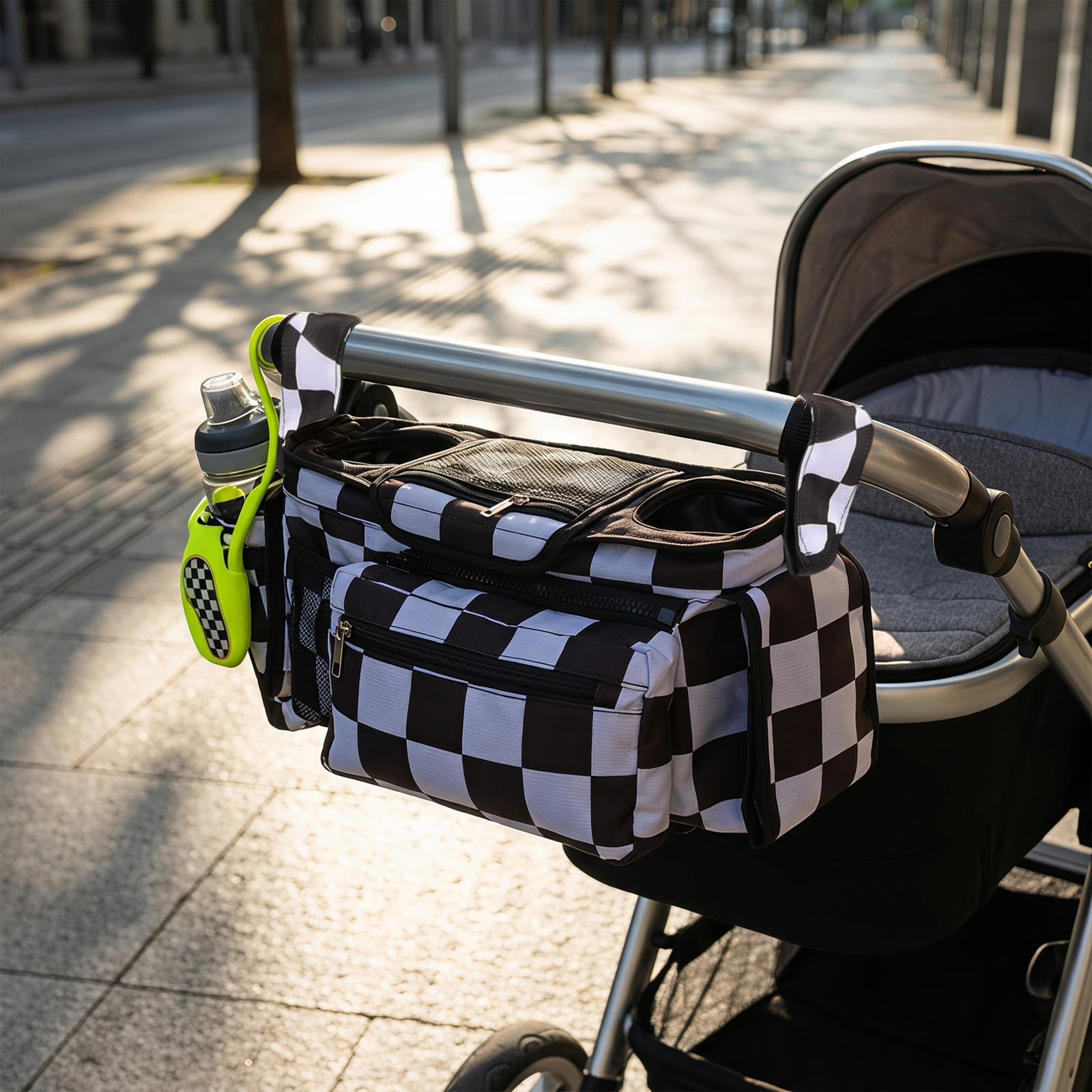 Generisch Kinderwagen-Organizer mit Handyhalterung, Universalgröße, Schwarz