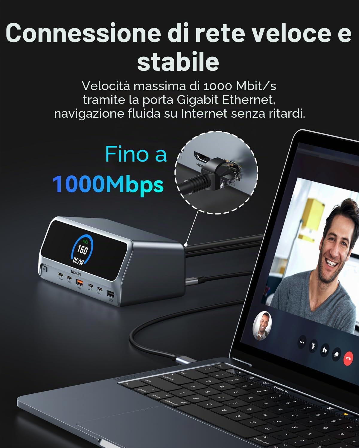 Docking Station Adattatore USB C