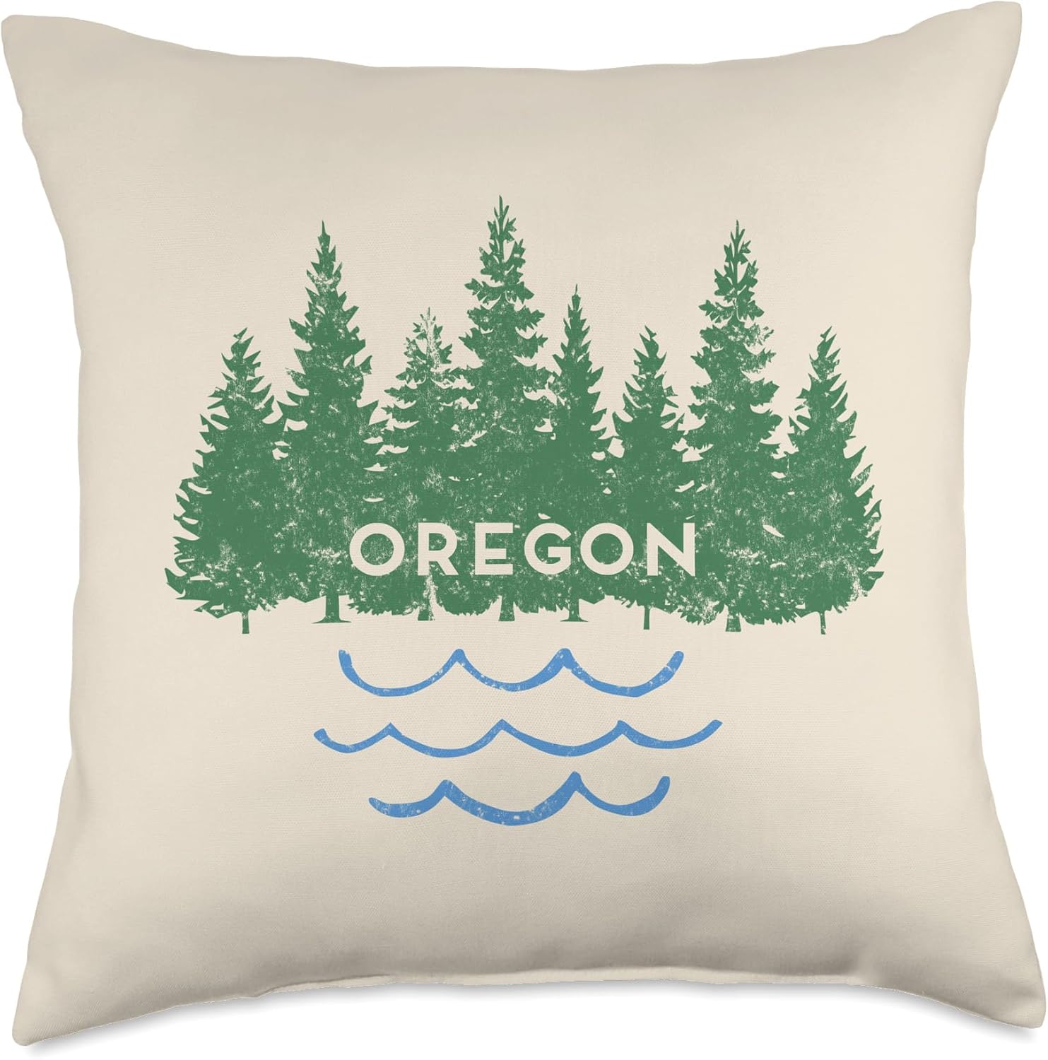 Oregon Trees Silhouette Nature Outdoorsy Men Women Kids Throw Pillow