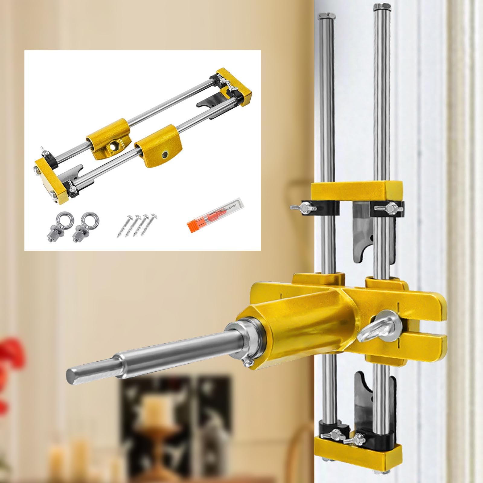 Kit de abridor de Orificios para Cerradura de Puerta de Madera, Plantilla de mortaja con Ranura de precisión para Amoladora Angular, instalación Sencilla