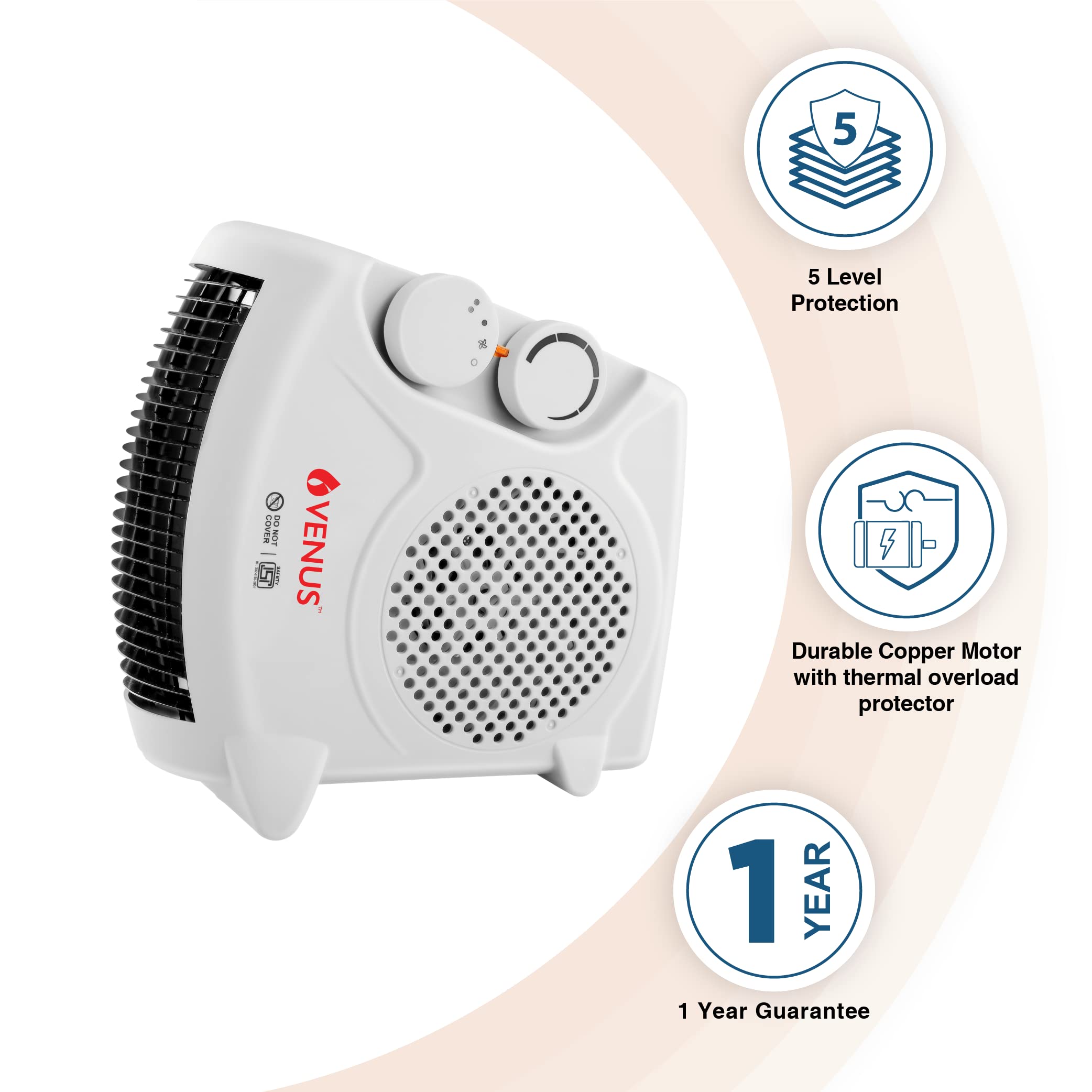 Venus Fan Heater 1000/2000W - Safe & Durable -2