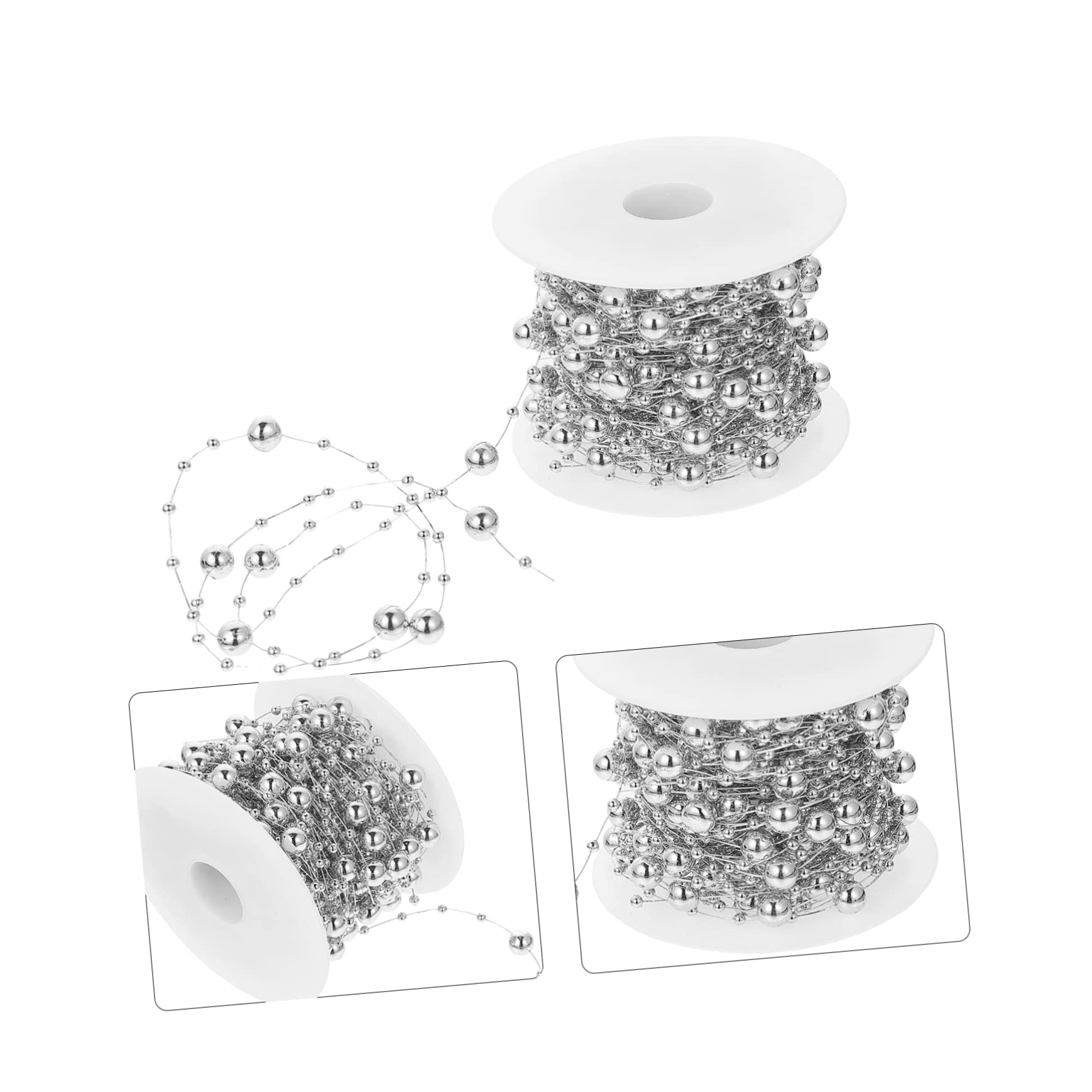 SHINEOFI 3rollen Kunststoffperlen Kette Für Hochzeitsdekoration Glänzende Perlen Für Handwerk Und Bastelprojekte Langlebig Und Fest Fixiert Für Feste Und Feiern