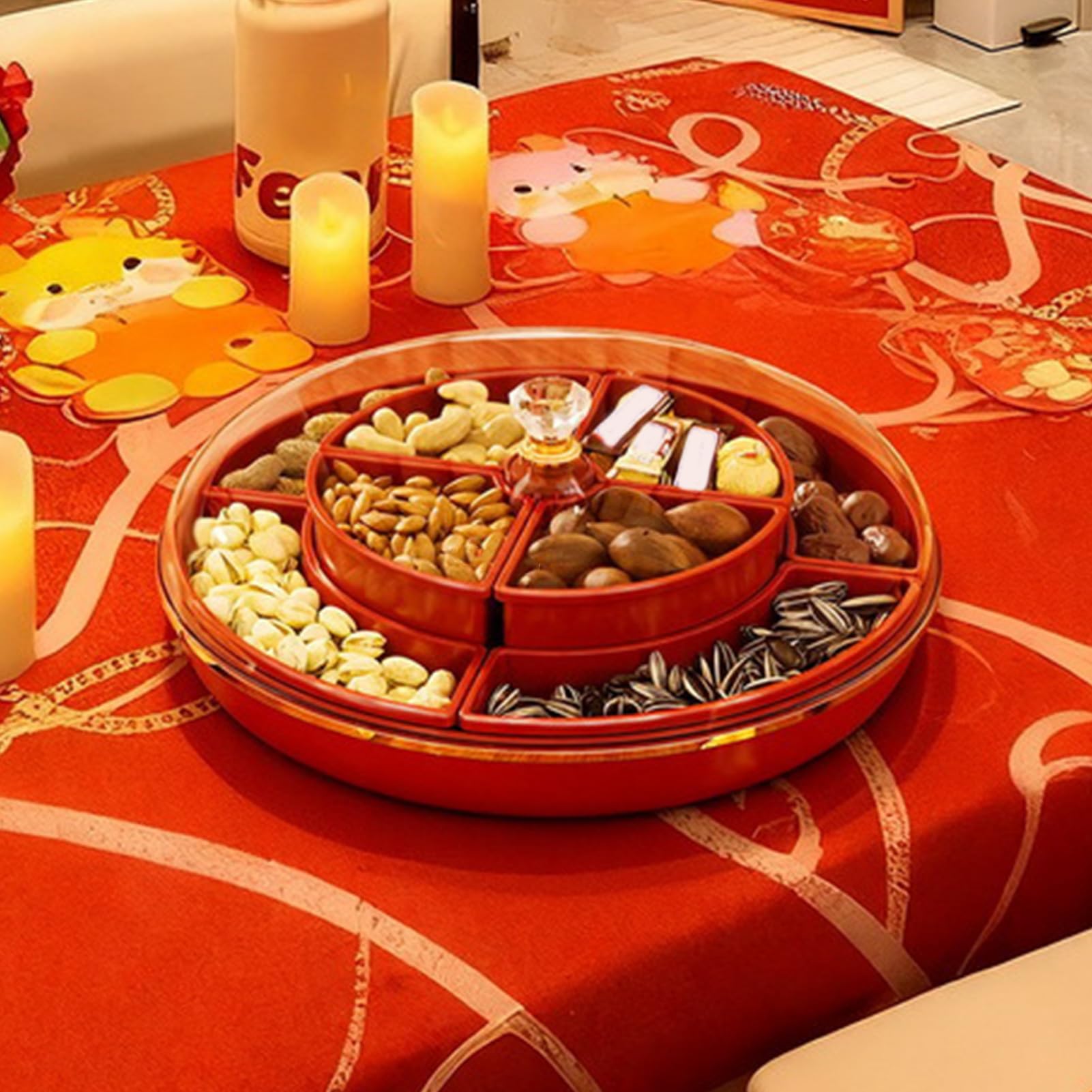 Snack-mit Deckel Abnehmbare Fächer Box