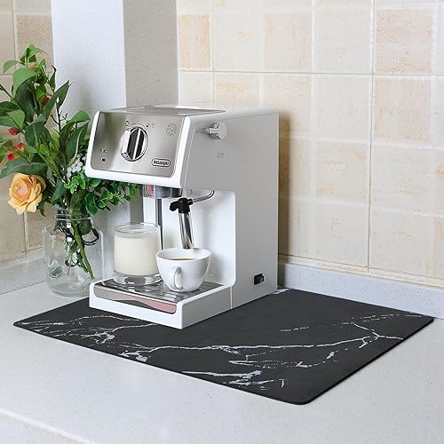 Miniatura 13 de ZLR Tapete de barra de café para encimeras (16 x 24 pulgadas, XL) – Tapete absorbente para secado de platos que oculta las manchas para máquinas