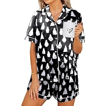 Halloween Pajamas 2 Piece Womens Ghost Button Down Short Sleepwear Sets