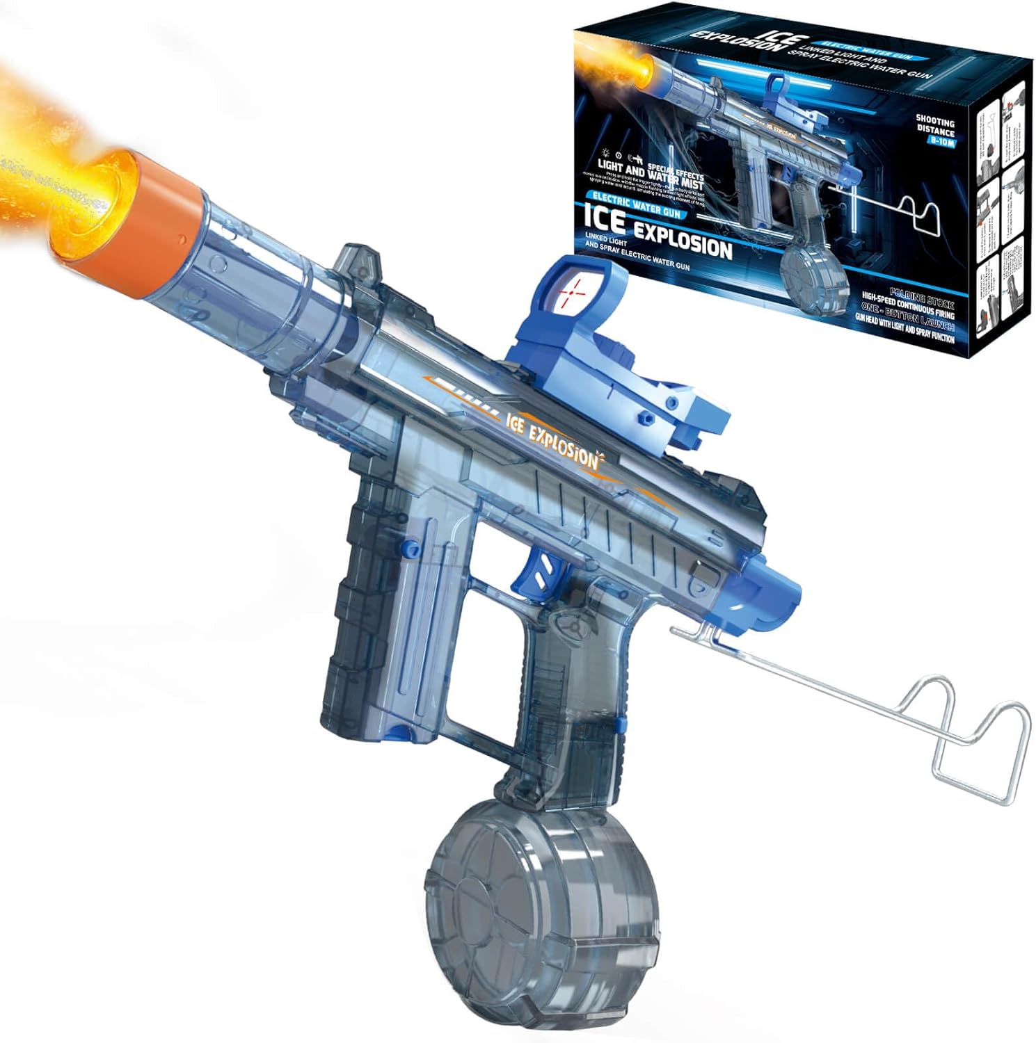Dolanus Electric Water Blaster Toy for Kids & Adults - Light, Long Range, Automatic, Toys for Kids Ages 8-12, Outdoor Summer Pool Toys- Gifts for Boys Girls(Blue)