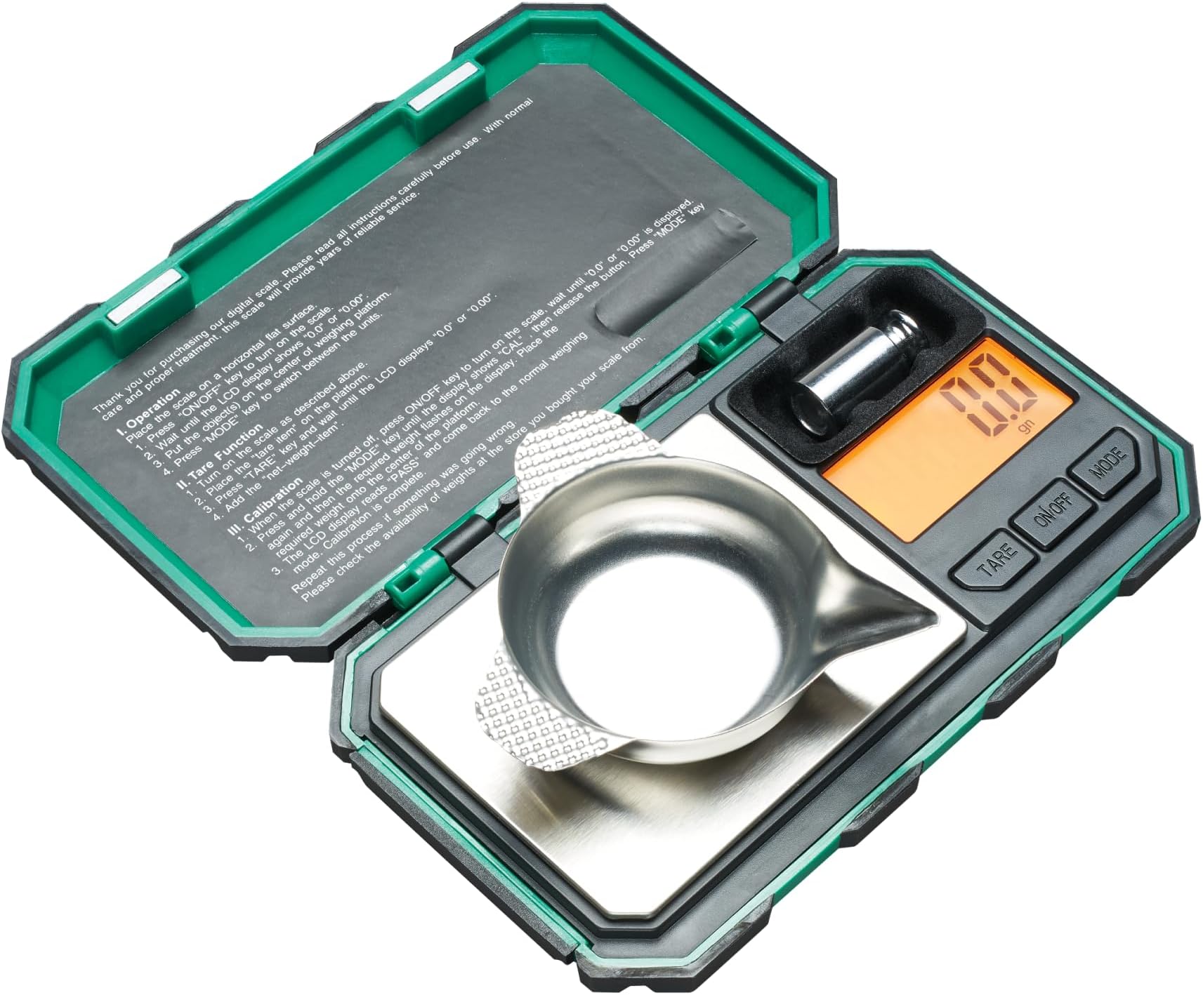 1500 Grain Pocket Scale – Digital Reloading – 0.1 Grain – Ready to Use - Green