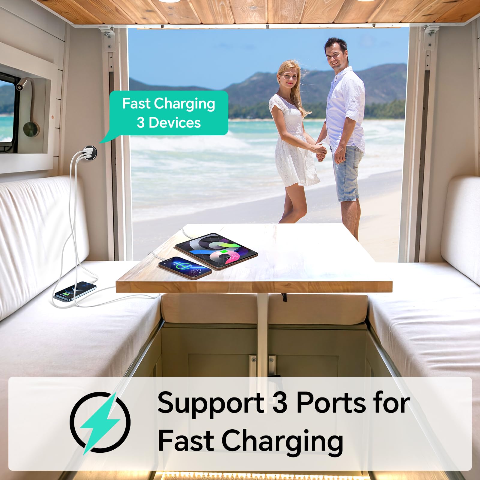 Gniazdo USB C 12 V, kamper USB, całkowicie aluminiowe, podwójny port typu C PD 3.0 i QC3.0 szybka ładowarka do samochodu, kampera, furgonetki, łodzi, ciężarówki, 2 szt