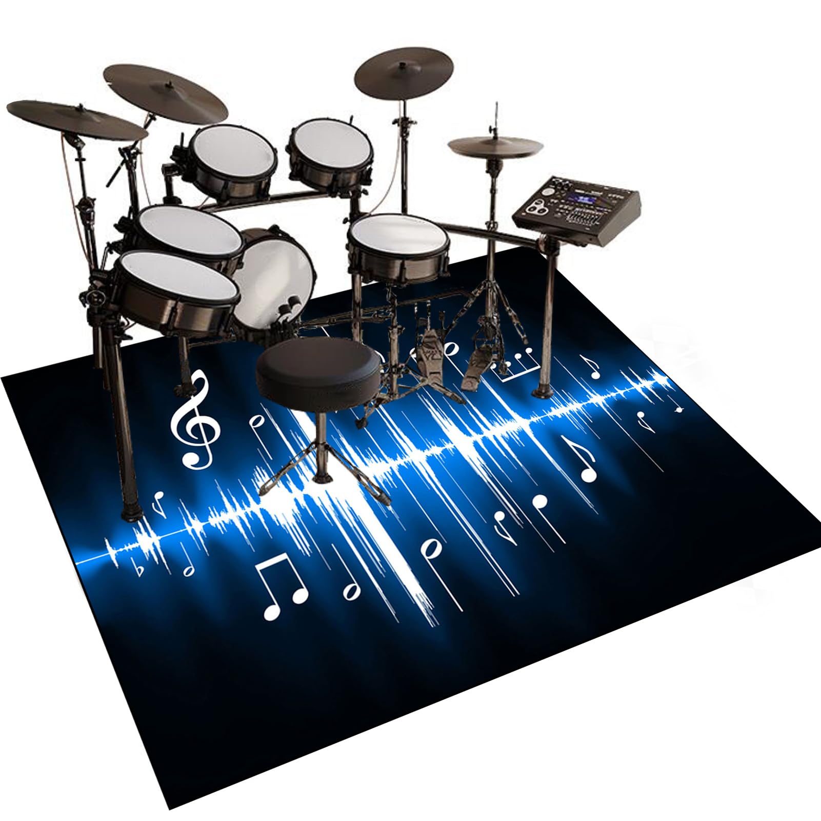 Antypoślizgowa mata perkusyjna, dźwiękoszczelny dywan perkusyjny do elektronicznych / jazzowych zestawów perkusyjnych, pedałów basowych, fortepianu, perkusji wewnętrznej, akcesoria dla perkusistów