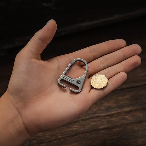 Miniatura 7 de KeyUnity KB01 Mosquetón de titanio llavero de nailon con gancho y panel de bucle para parches, Kb00 (arenado)