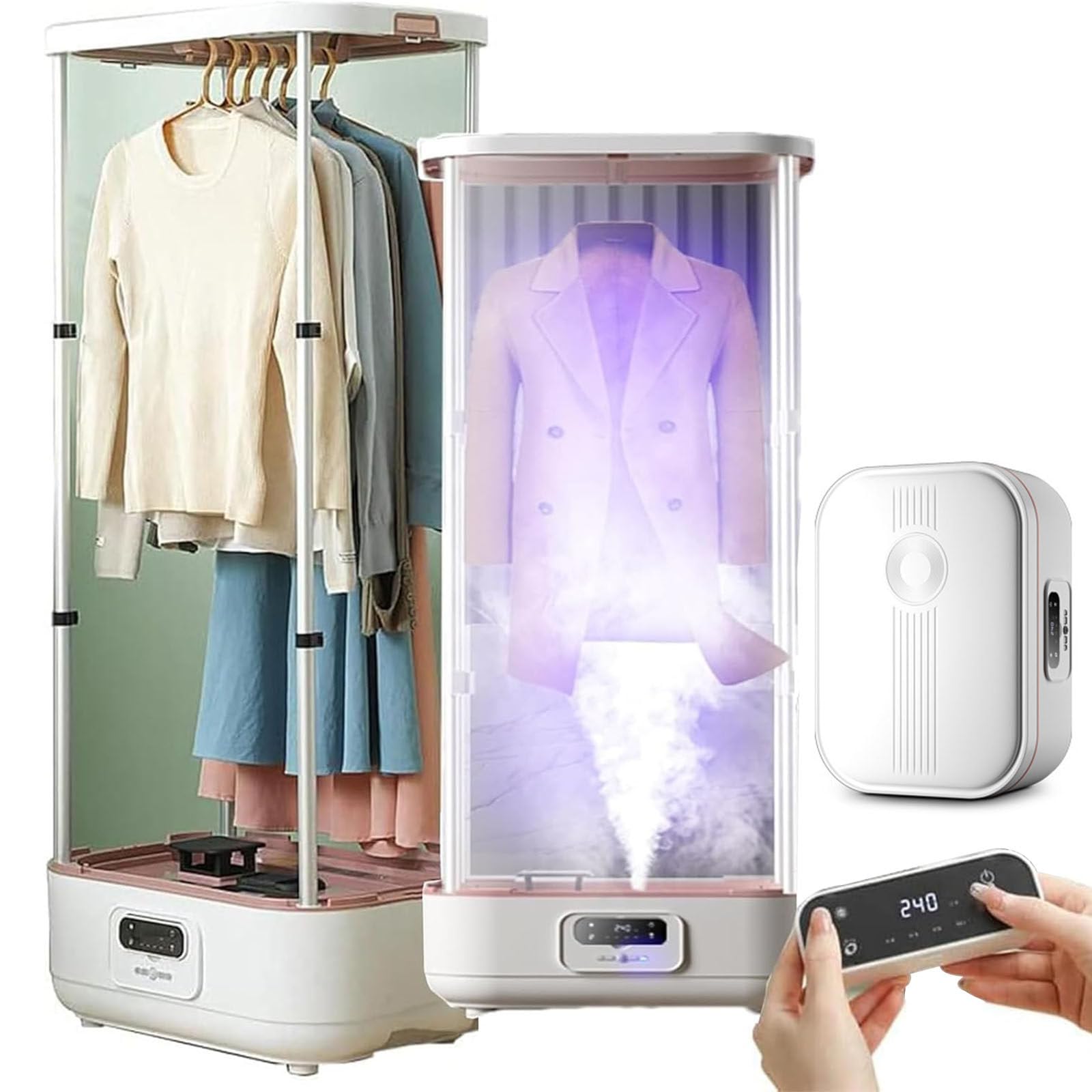 Macchina da Stiro Automatica da 900 W, Stiratrice a Vapore Pieghevole con Telecomando, Flusso di Calore Circolante 3D, Tre Livelli Regolabili, per Casa, Lavanderia e Dormitori