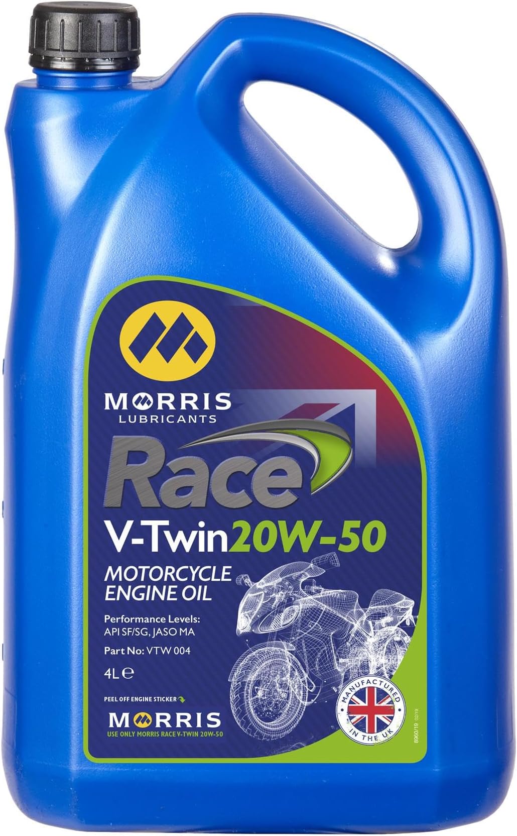 Morris Race V-Twin 20W-50 4-Stroke Motorcycle Engine Oil - 4 Litre