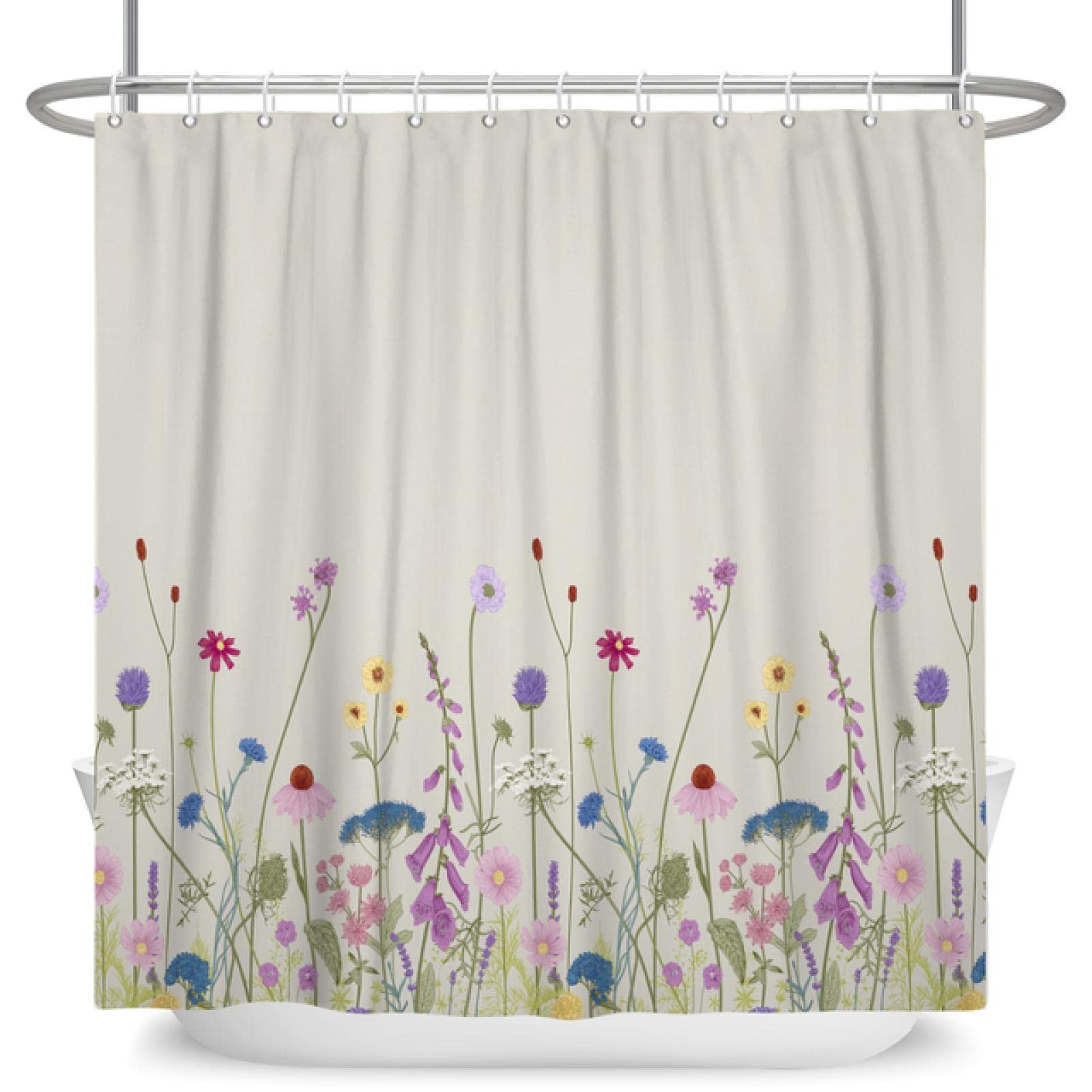 Rideau de douche anti éclaboussures à motif végétal pour rafraîchir le décor