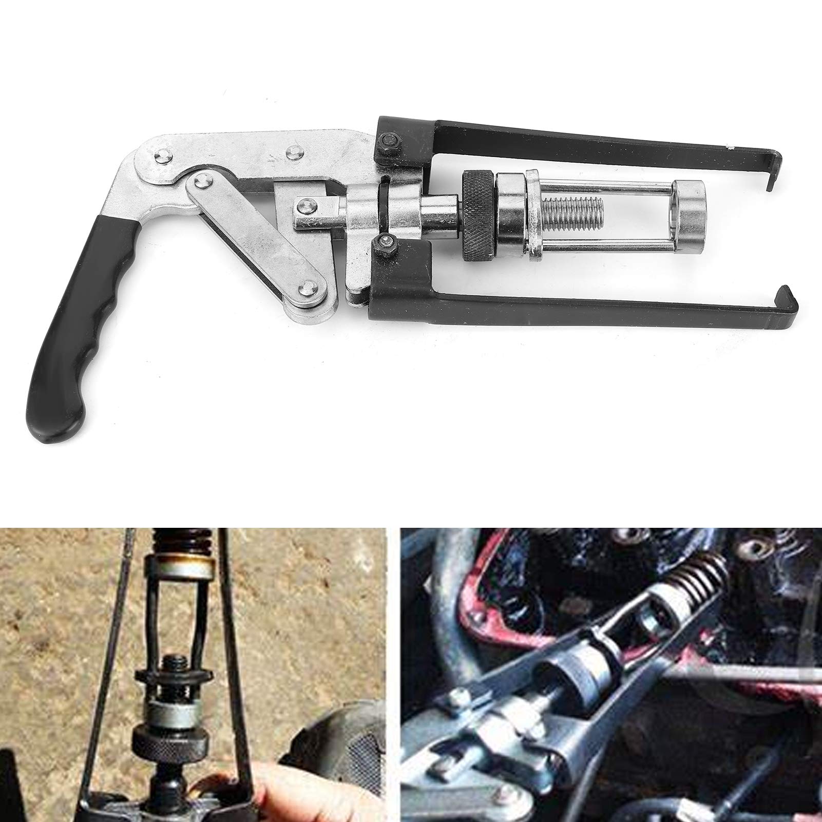 Attrezzo per rimozione molle valvole, compressore per mantenimento guarnizione valvola motore, estrattore guarnizione stelo valvola in acciaio al carbonio con adattatore a