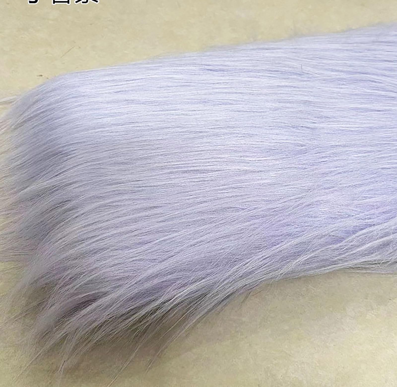 Long Pile 12cm Faux Fur Fabric Fluffy Furry Plush Material for Gnomes Beard Santa Claus Hair Christmas Decoration Dwarf Cosplay Costume DIY Craft 50 Colors(Size:50x50cm,Color:White Purple)