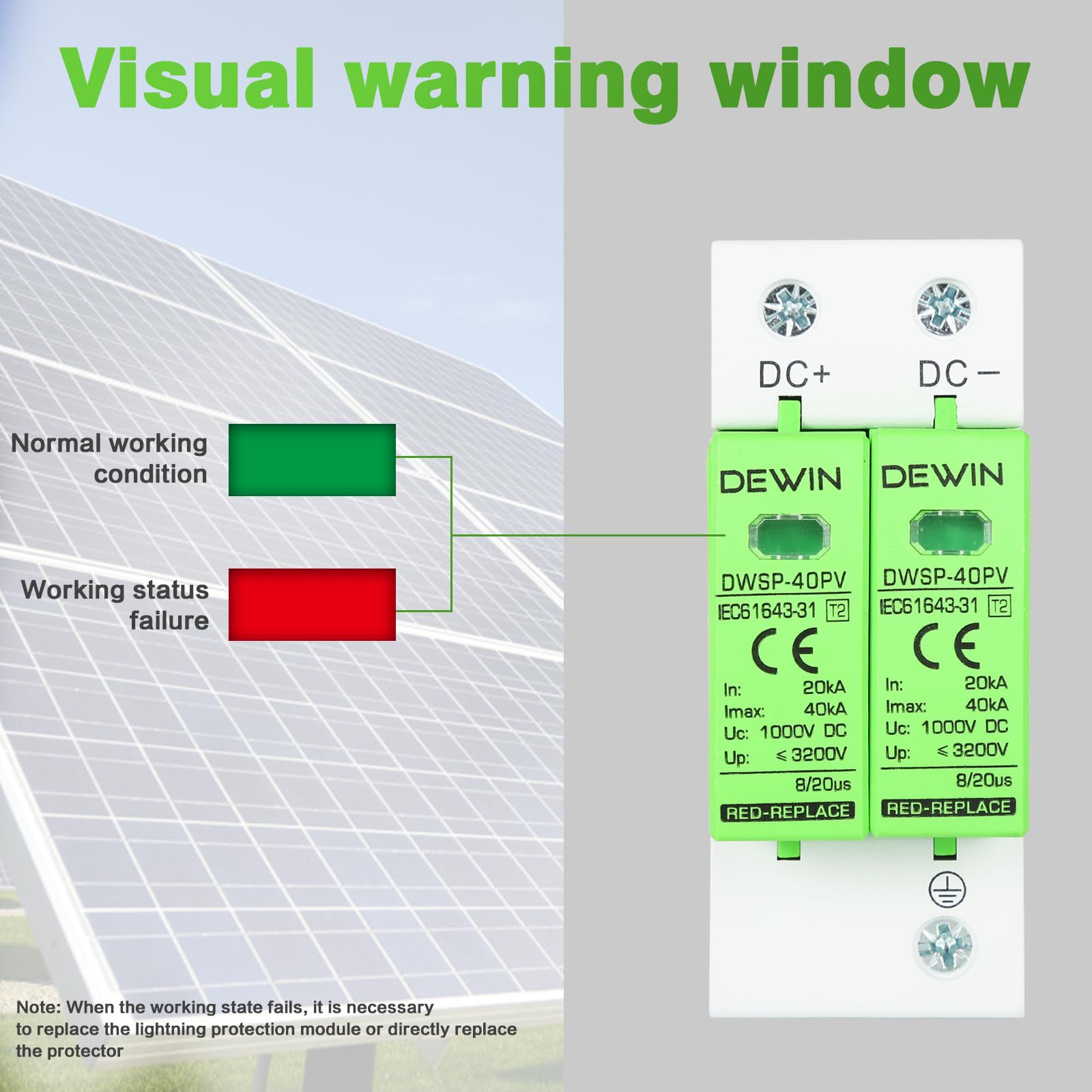 Huis overspanningsbeveiliging DC fotovoltaïsche huishoudelijke