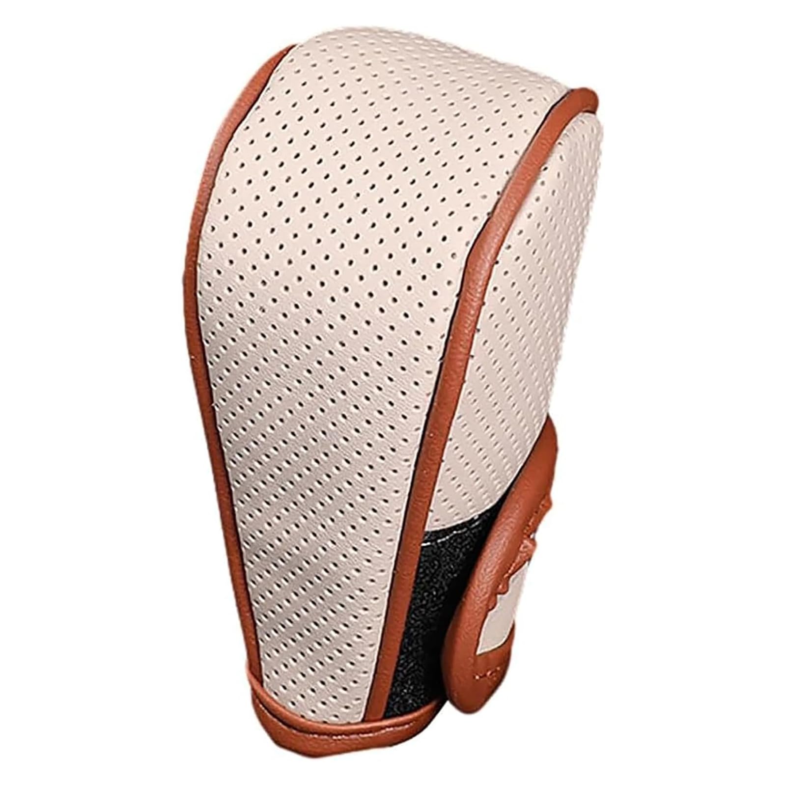 MKHIXTSL Car Shift Knob Cover for Nissan Titan 2016-2019, Leather Automatic Gear Stick Handle Protector Decorative, Soft Head Cap Anti-Slip Lever Boots Accessories,E