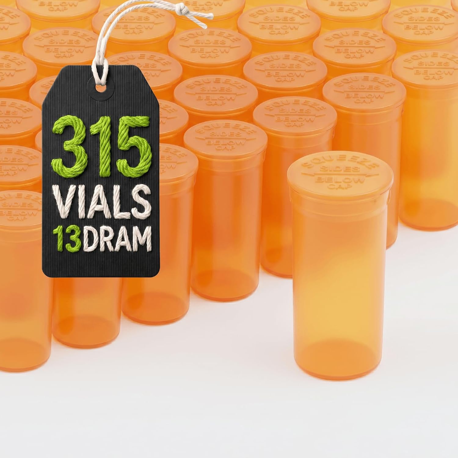 W Gallery 315 Amber Vials - 13 Dram Pop Top Bottles, Child Resistant