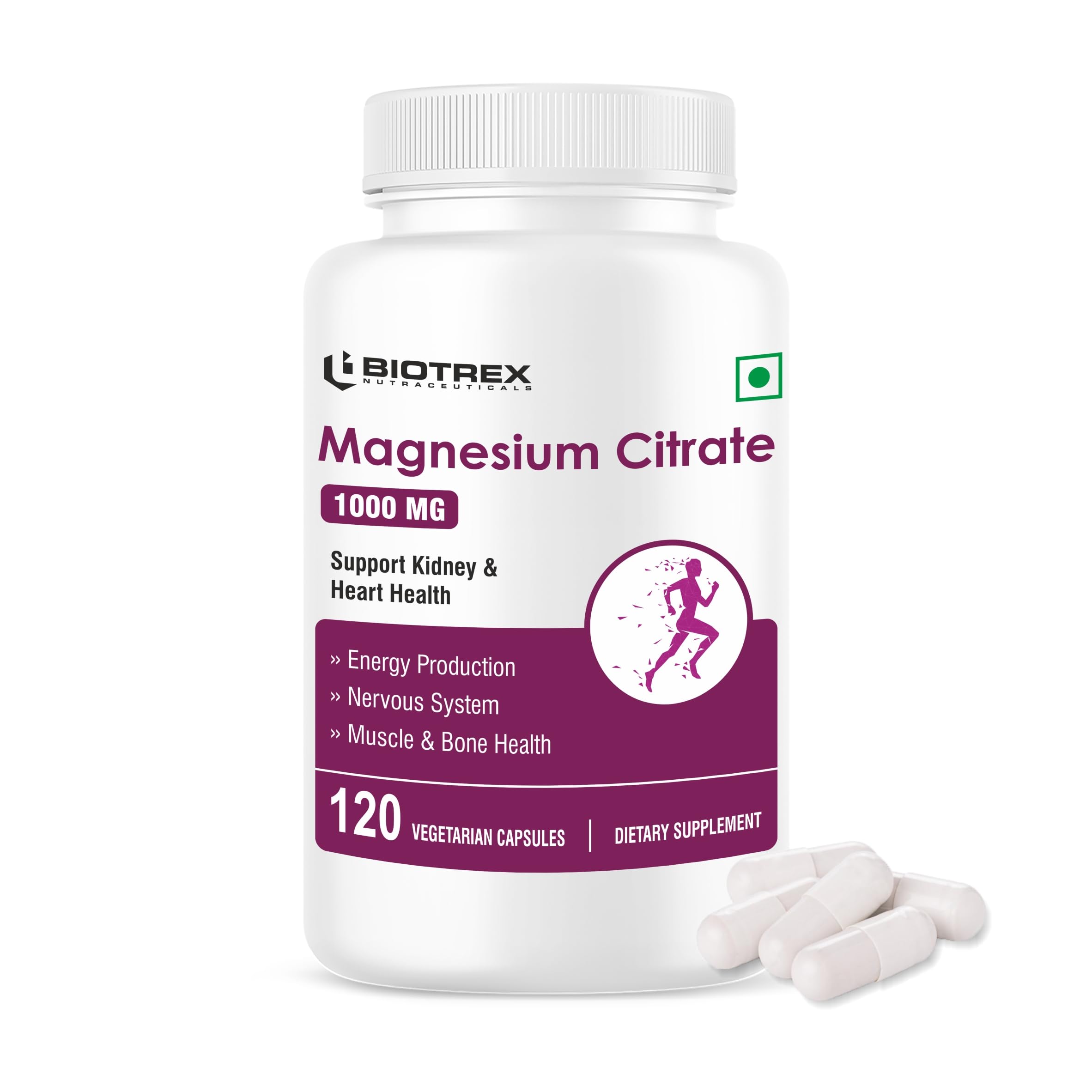 Biotrex Nutraceuticals Magnesium Citrate Supplement, Supports Bone & Sleep Health - 120 Vegetarian Capsules (B0D8H1JNYP) Amazon Price History, Amazon Price Tracker