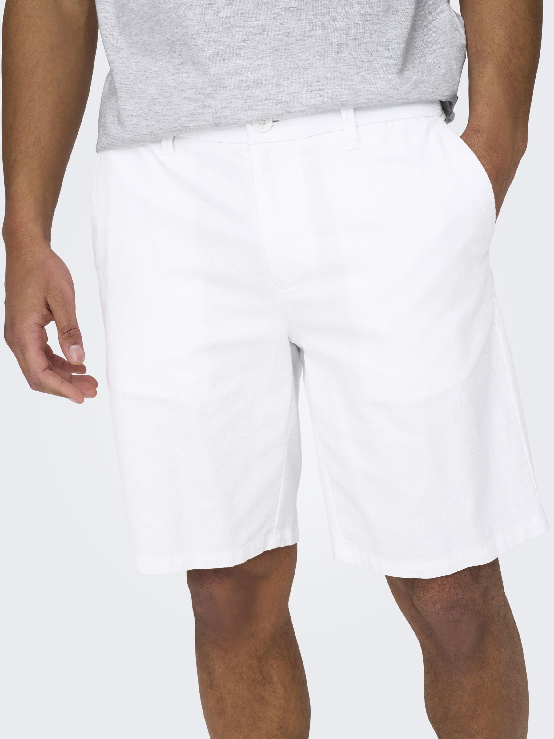 Only & Sons Onsmark 0011 Cotton Linen Shorts Noos - Szorty chinosy Mężczyźni