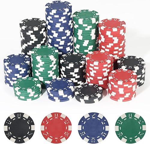 Miniatura 10 de Fichas de póquer para juego de mesa de cartas  5 colores, 0.41 oz, para Texas Hold'em, blackjack, club de cartas o juegos de póquer nocturno