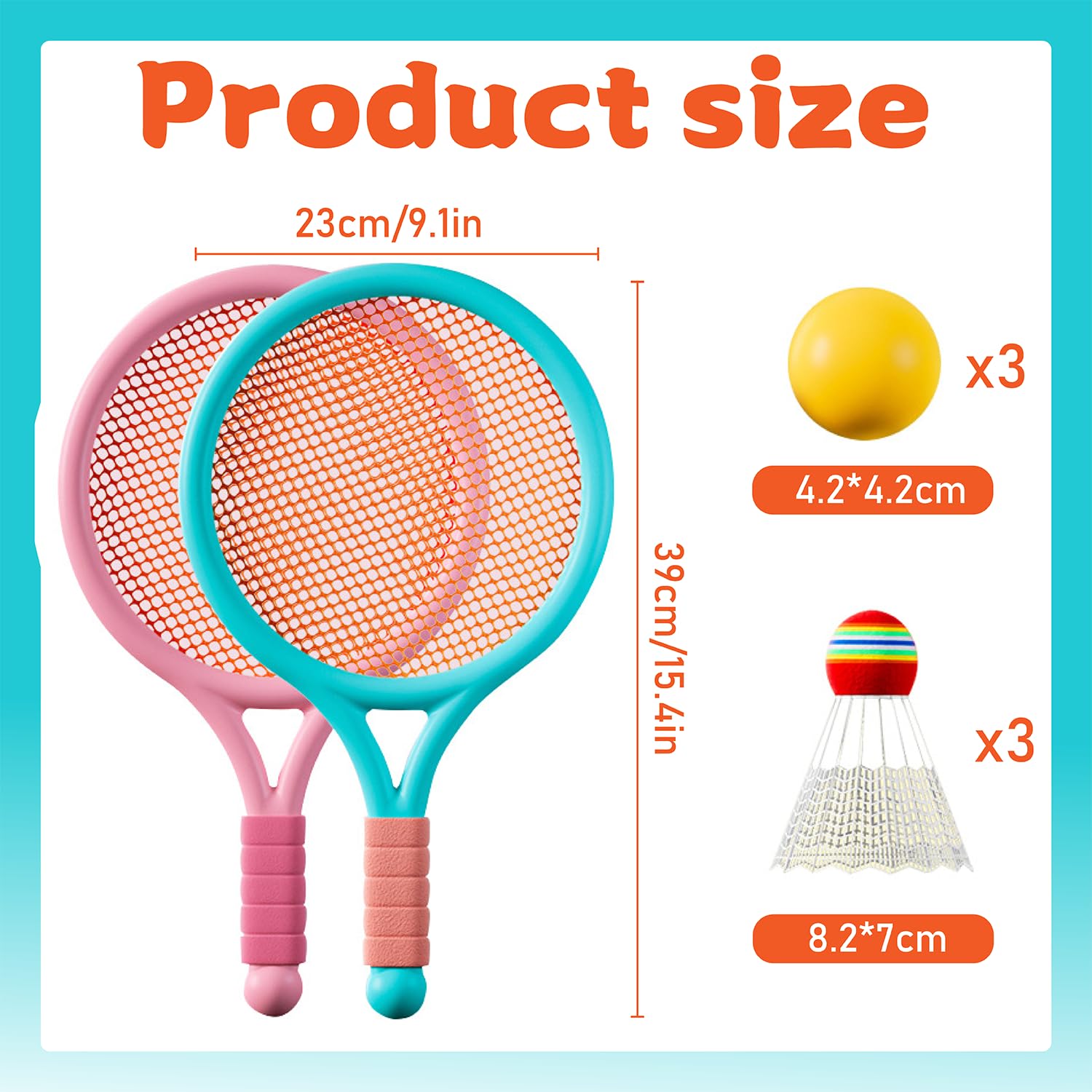 Raqueta de Tenis para Niños Interior y Exterior Azul Rosa