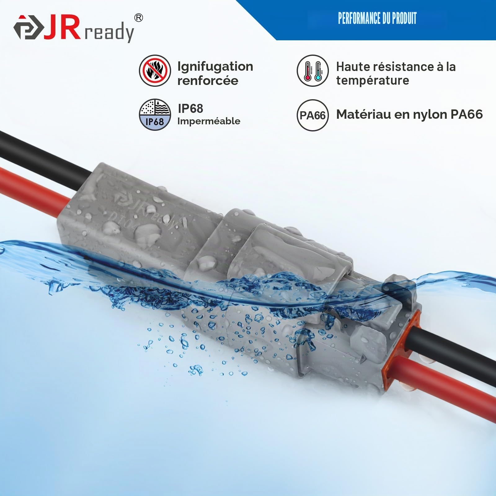 JRready kit connecteur Deutsch DT 2/3/4/6/8/12 pôles, prises automobiles étanches IP68, 14-18 AWG, 12 jeux