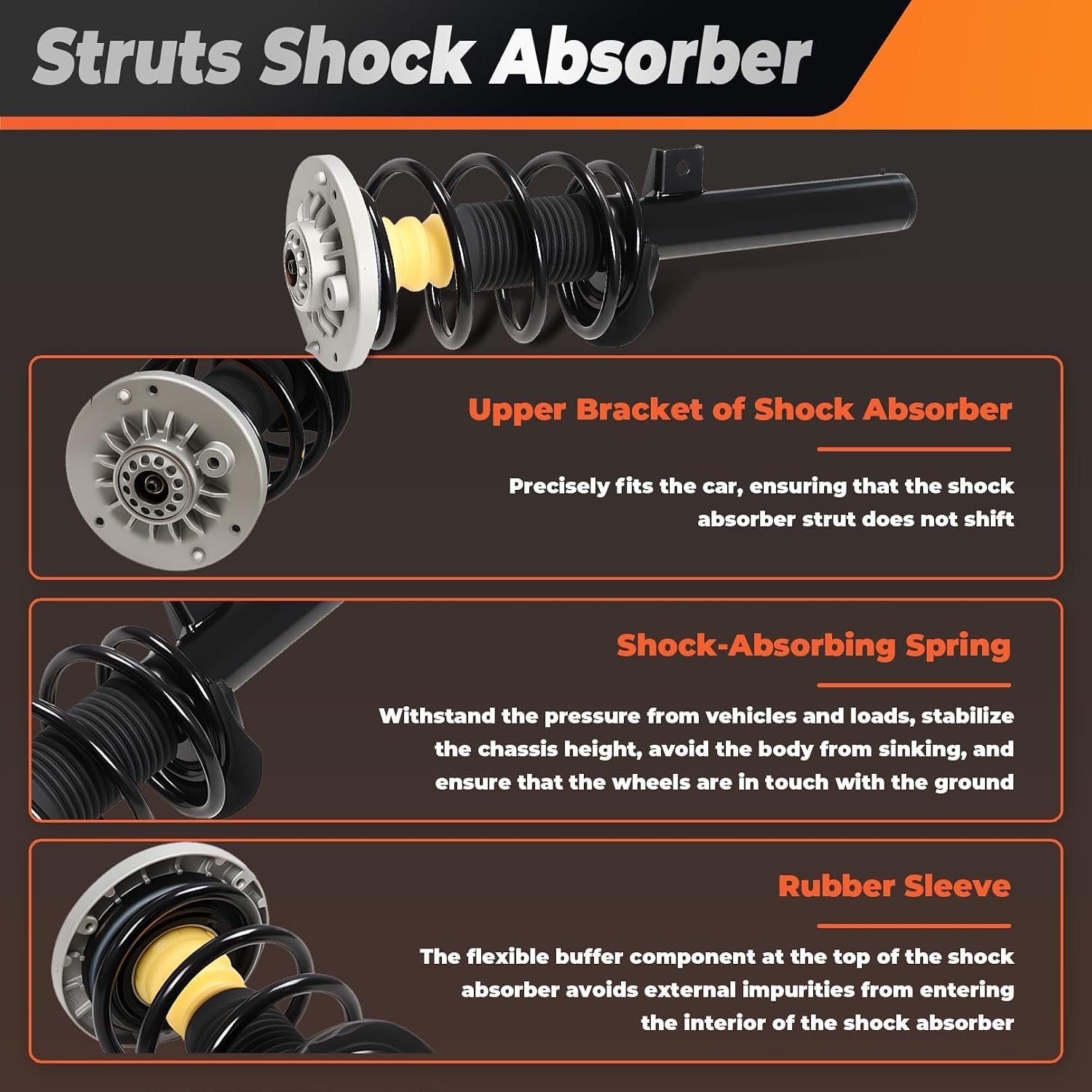 31316796315 Pair Front Struts Shock Absorber Assembly Compatible with X4 F26 2015-2018 X3 F25 2011-2017 31316796316 31316796417