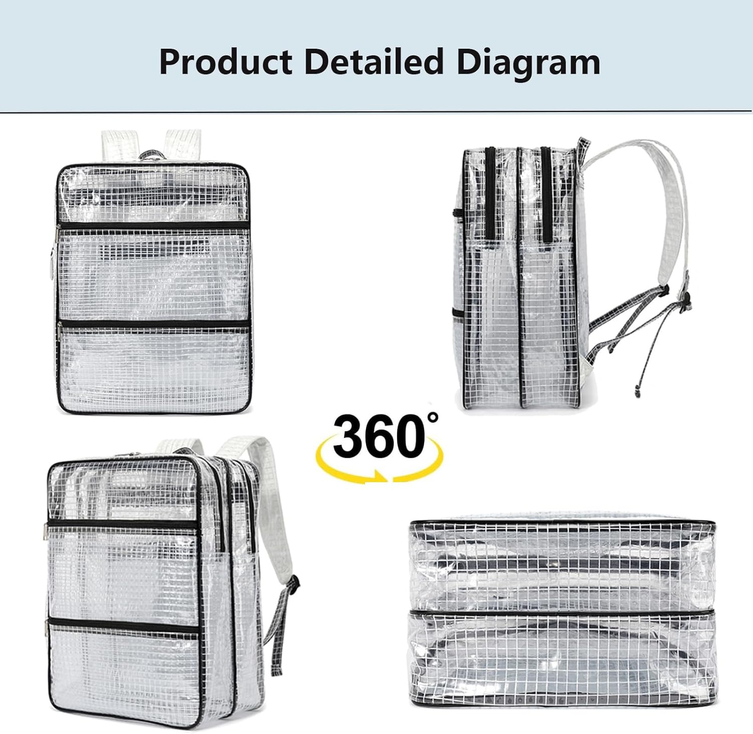 Anti-Static Clear PVC Backpack Industrial Tool Backpack for Electrician & Engineer Cleanroom Accessories Storage Organizer