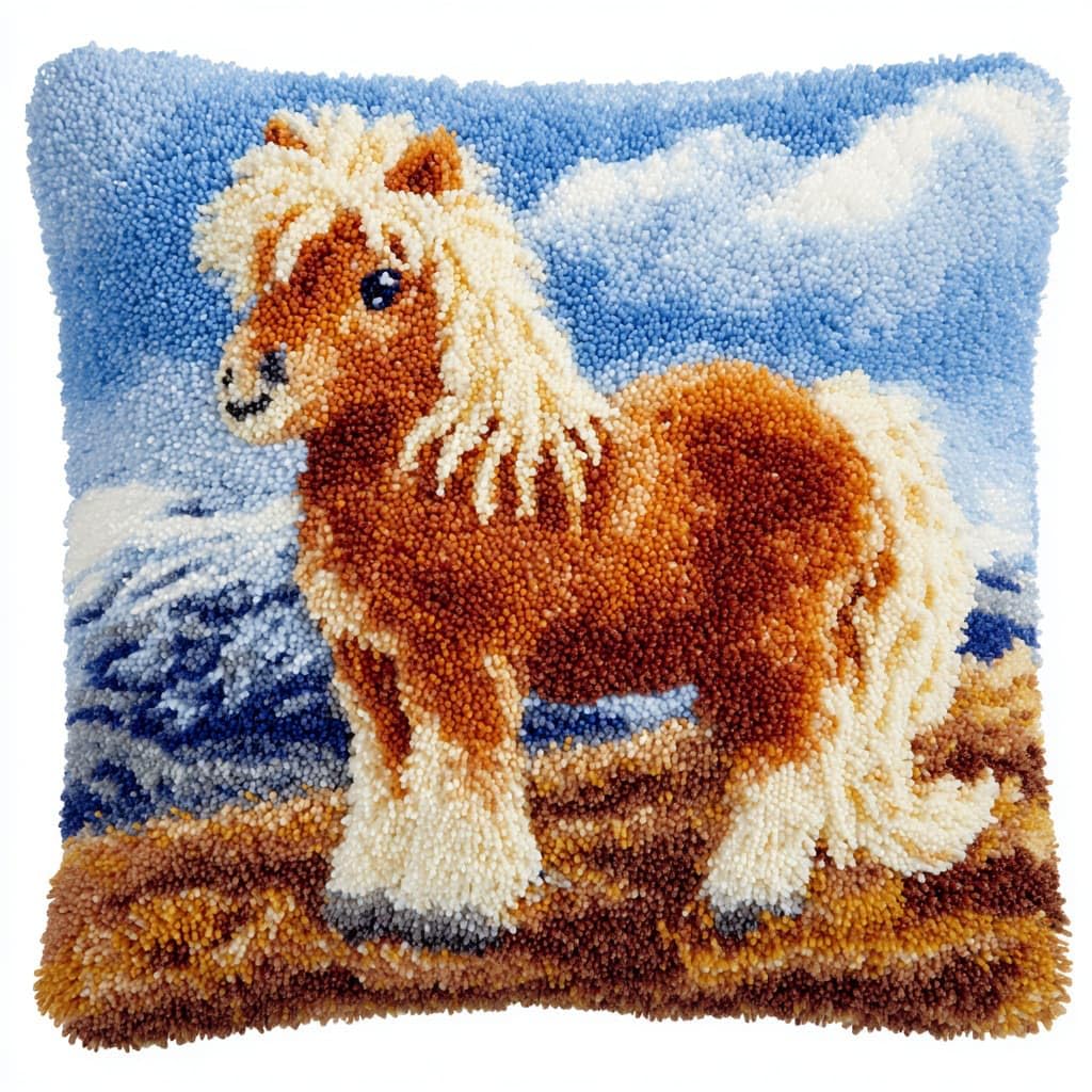Henypt DIY Pillow Cover Latch Hook Cushion Kits, Horse