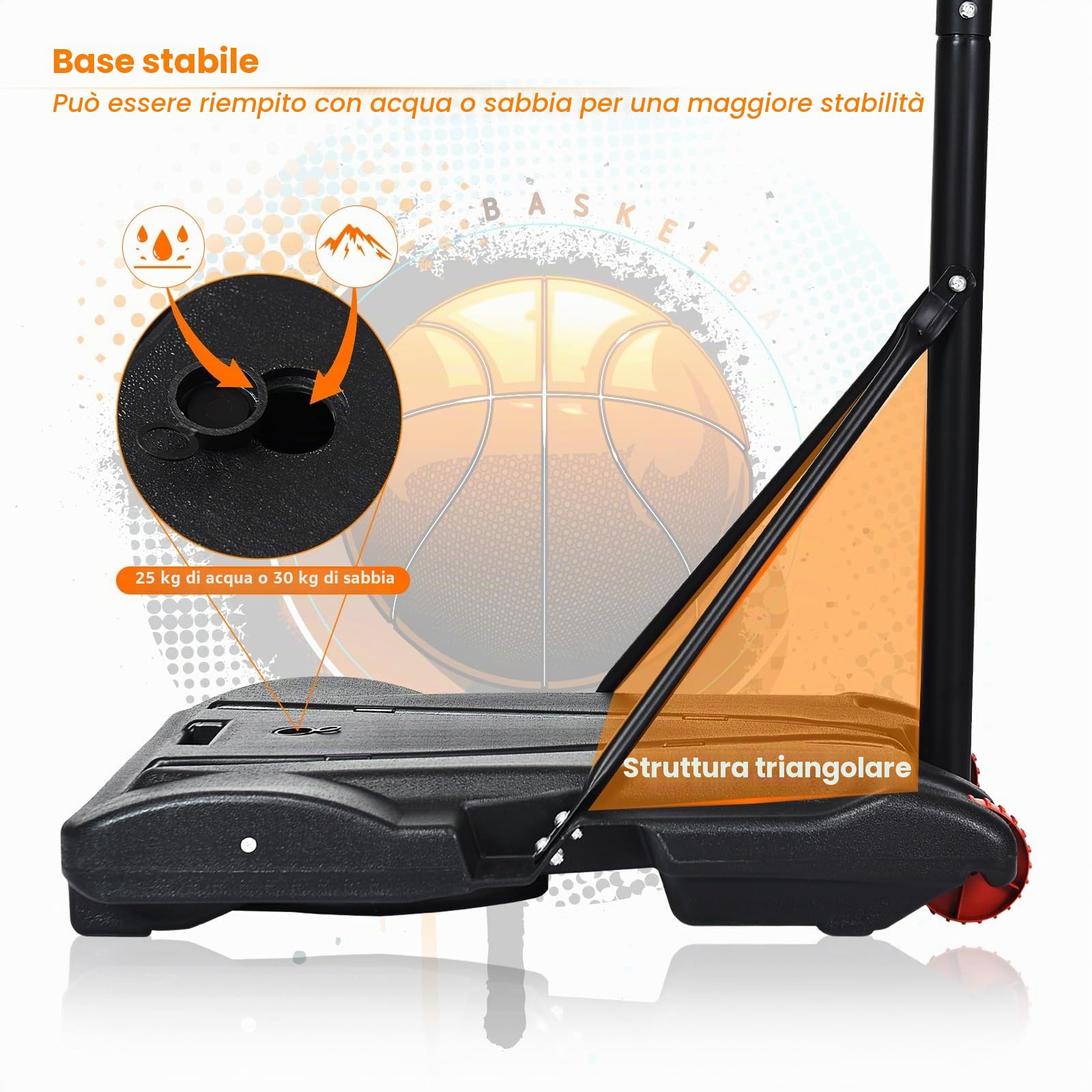 LIFEZEAL Cesto Basket da Esterno per Bambini e Adulti, Canestro Portatile con Tabellone e Retina, Regolabile in Altezza da 1,78M a 2,08M, Pallacanestro Sportivo con Ruote da Giardino