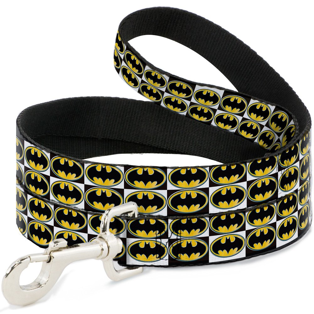 Laisse Batman Shield Checkers Buckle Down idéale pour éduquer votre chiot