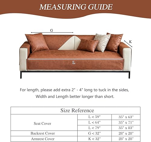 Miniatura 8 de Funda impermeable para sofá de mascotas, funda lavable de piel sintética para sofá seccional, protector de muebles para perros y gatos, protector de