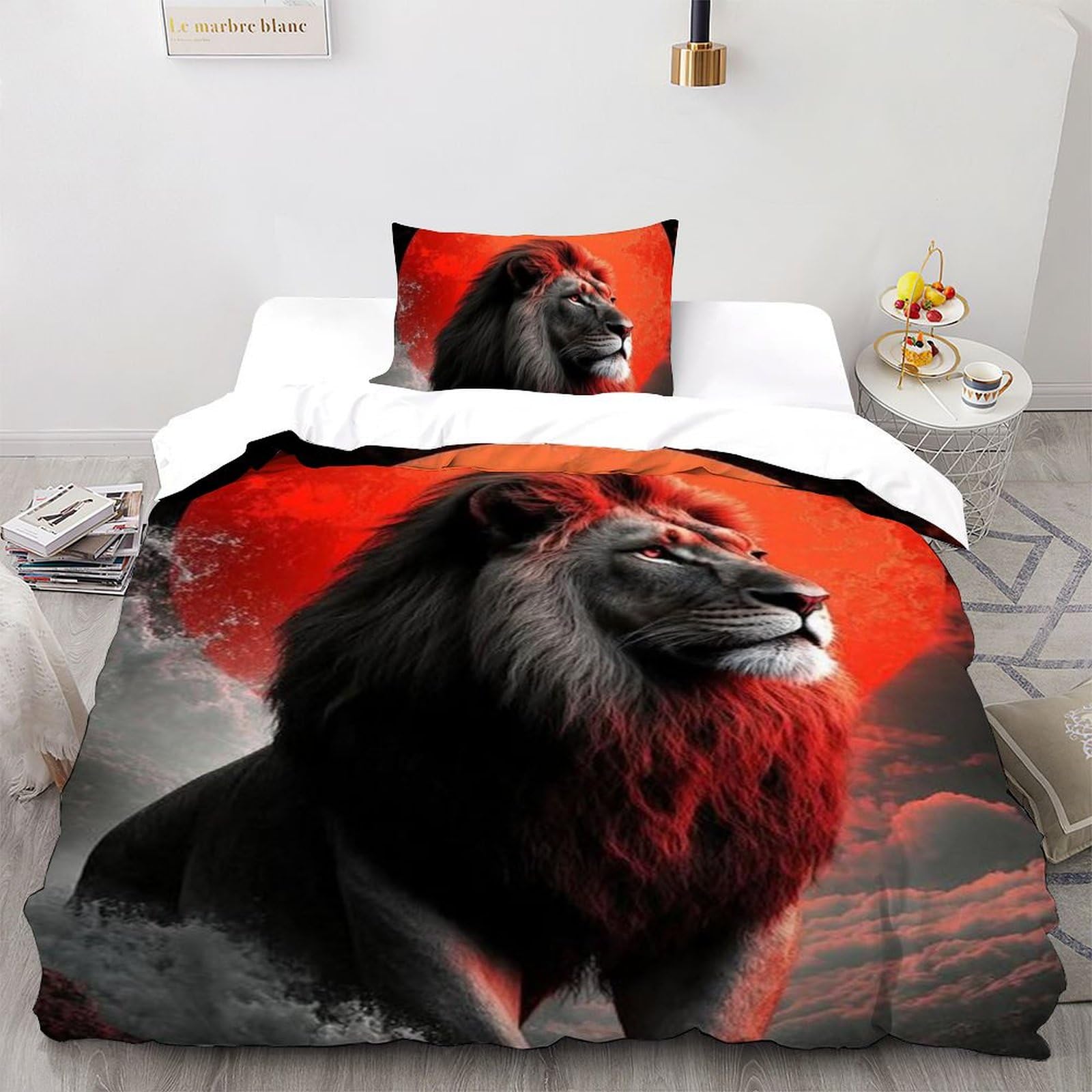 Housse de couette animaux 3D pour décorer une chambre de fille sur le thème de la savane