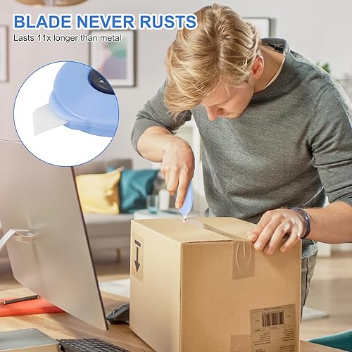 Miniatura 5 de Mini cortador de caja de cerámica, 6 piezas de paquete y abrecaja, cortadores de seguridad retráctiles, cuchillo utilitario pequeño cuchillas de