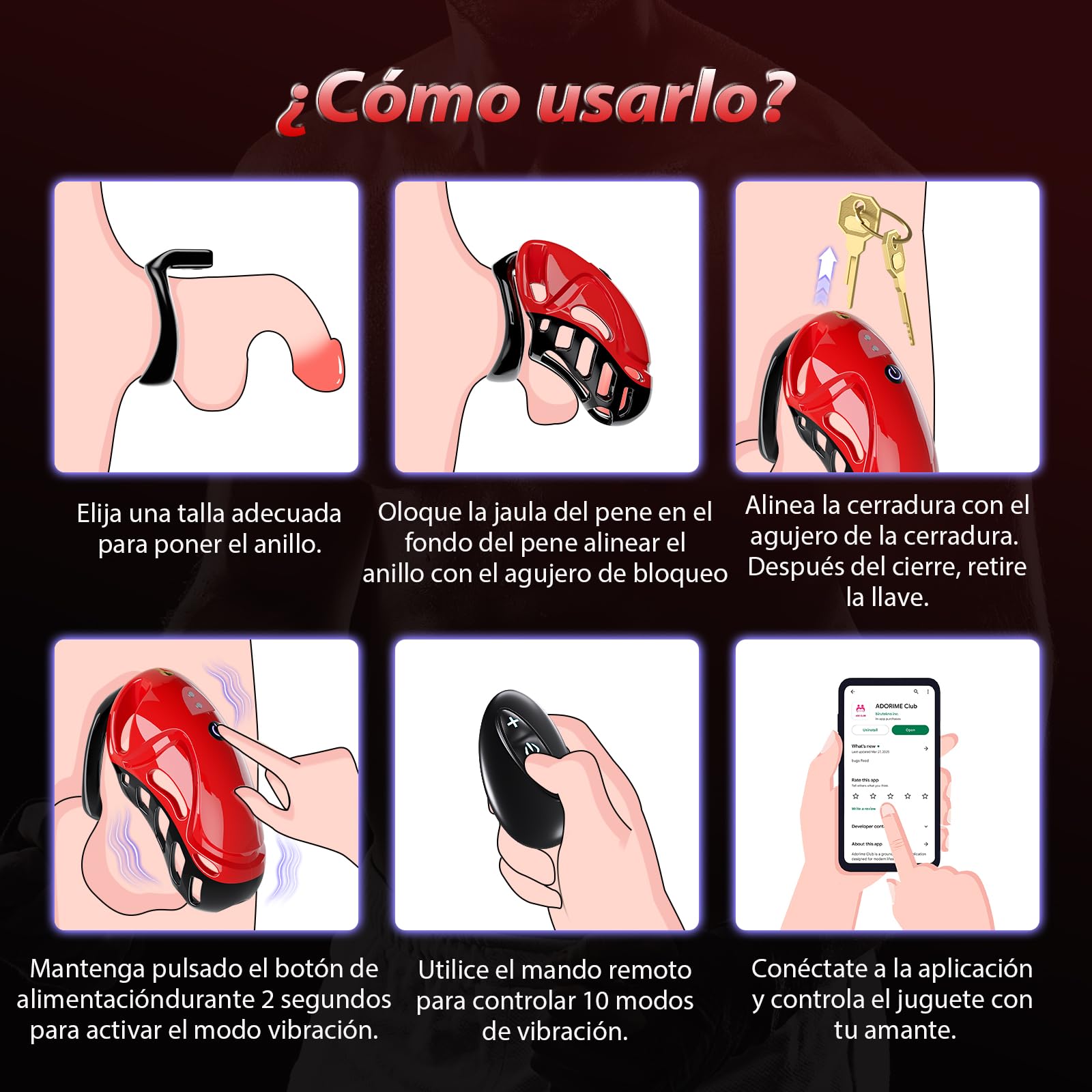 Jaulas de Pene en Bondage Juguetes Sexuales Hombre - Jaula de Castidad Masculina Nueva Versión de Gethorny con 5 Tamaños Anillos para el Pene, Jaula Castidad Hombres Gay Castigo Erección Bdsm Bondage