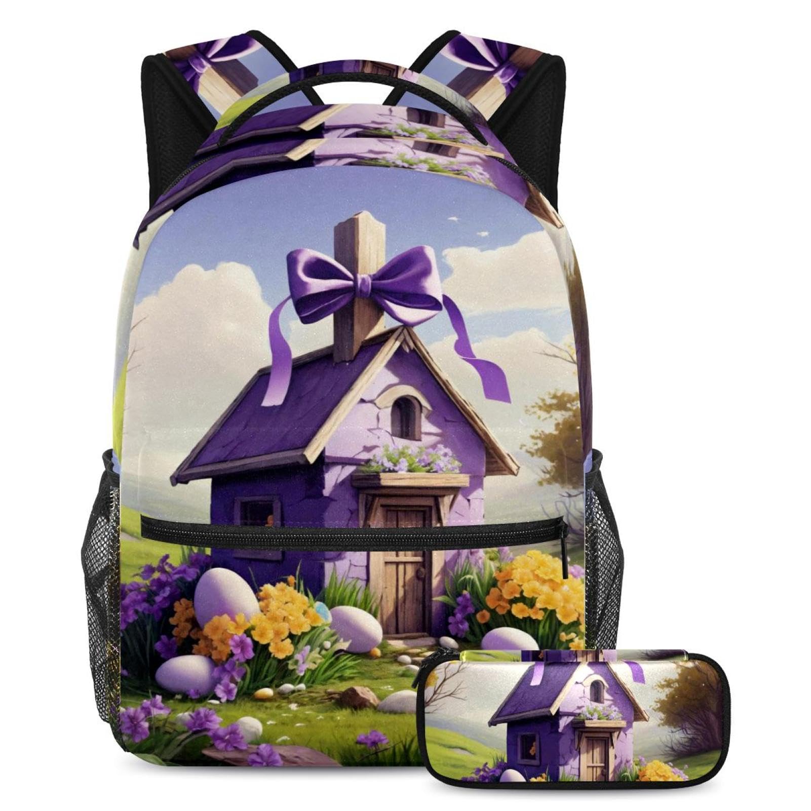 Sac à dos de jour croix de Pâques violet pour vos sorties et cours - 7