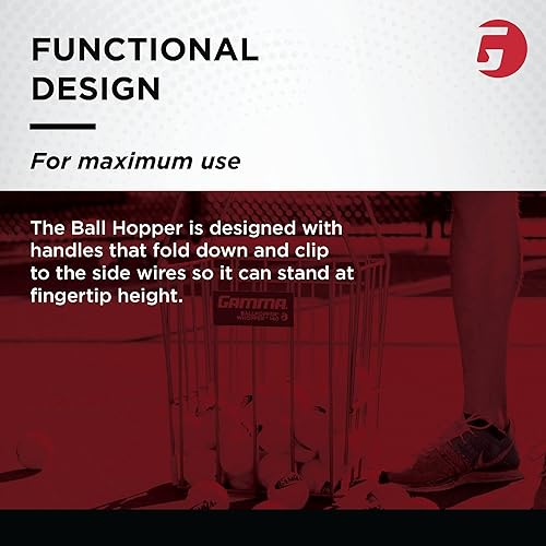 GAMMA Tennis Ball Hopper, Tennis Hopper For Easy Pick Up, Carrying, And Storage