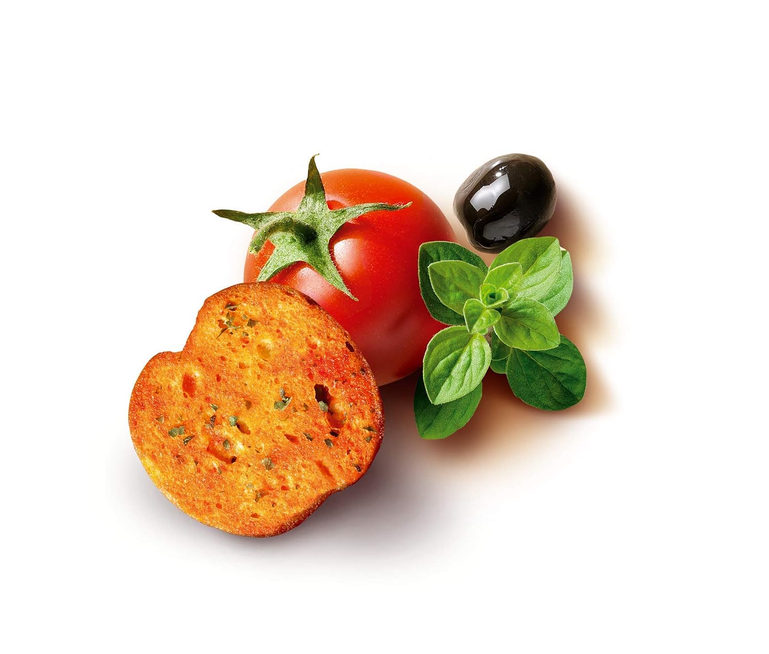 Maretti - Bruschette Chips with Tomato, Olives & Oregano - All Natural Oven Baked Bagel Chips - Good for Vegetarians - Party Snacks Thin Bagels - No Artificial Colors and Flavor 5 oz. (Pack of 6)