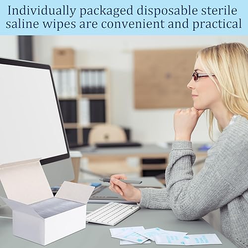 Miniatura 6 de Treela 150 toallitas salinas estériles de limpieza antiséptica envueltas individualmente, toallitas húmedas de viaje, sin perfume, limpieza facial,