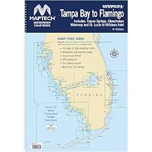 MAPTECH Waterproof Chartbook Tampa Bay to Flamingo, Edition 3, Spiral-Bound, 18x12.6 Inches, Nautical Chart, Multicolor