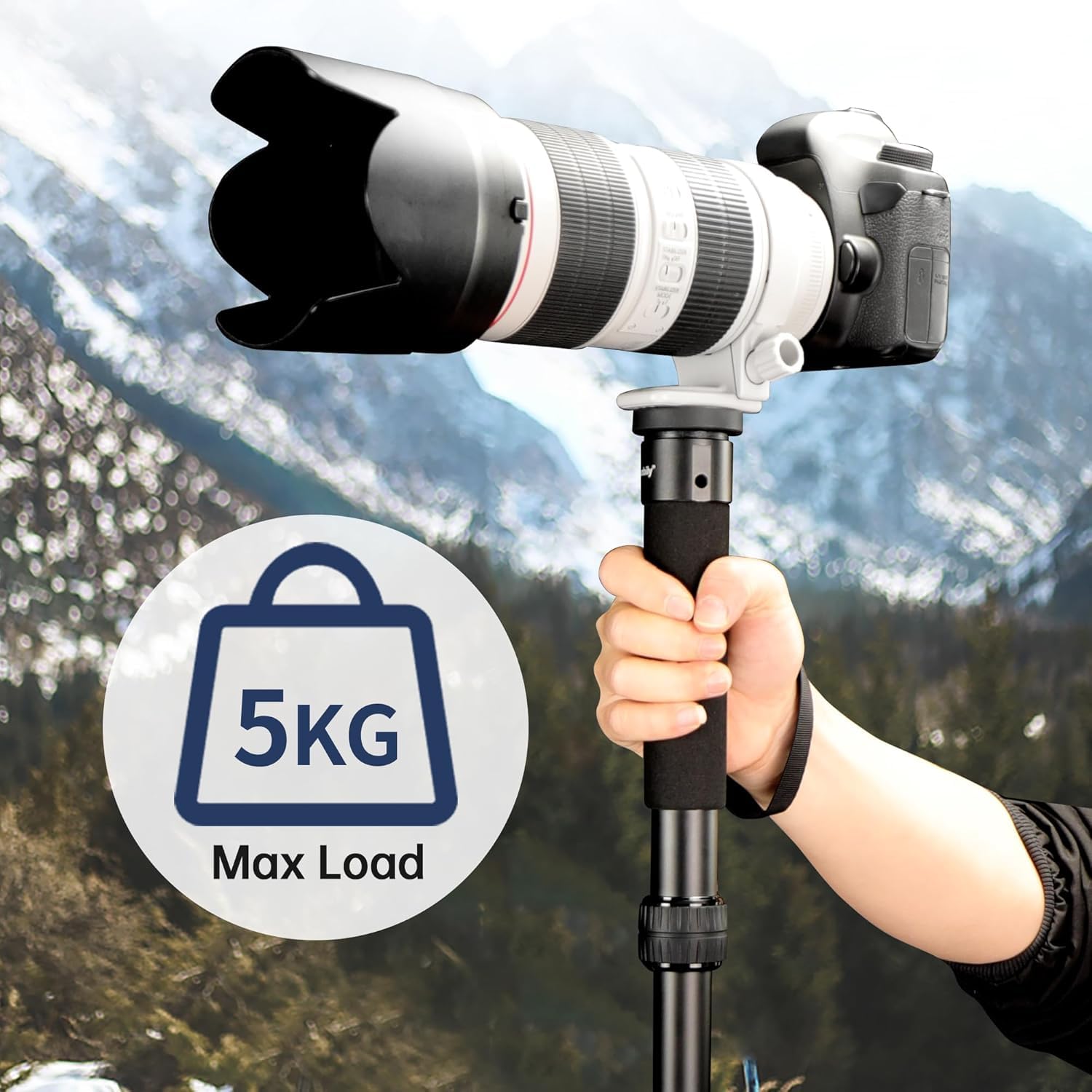 Manbily A-888 Fotocamera Monopiede, Lunghezza 32 centimetri - 156 centimetri, Monopiedi in alluminio per fotocamere 7 Sezioni, Compact Viaggi Portatile Selfie Stick per DSLR Smartphone Concert