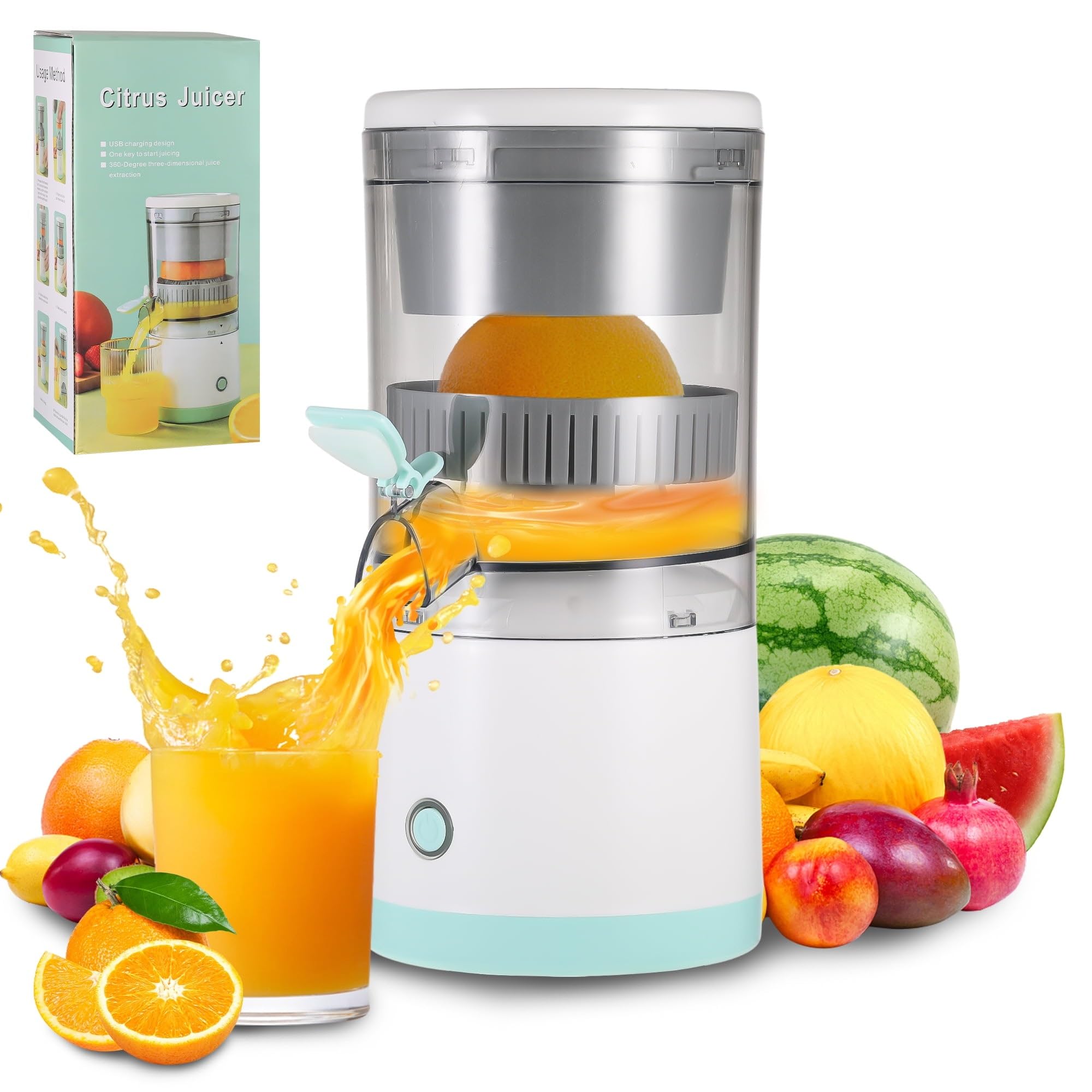 Citrus Juicer Electric Orange Squeezer Lemon Squeezer Electric High Juice Yield Juicer USB Charging Juicer Lime Press Wireless Portable Travel Juice (Multi Color) (B0DJ3N5WS3) Amazon Price History, Amazon Price Tracker
