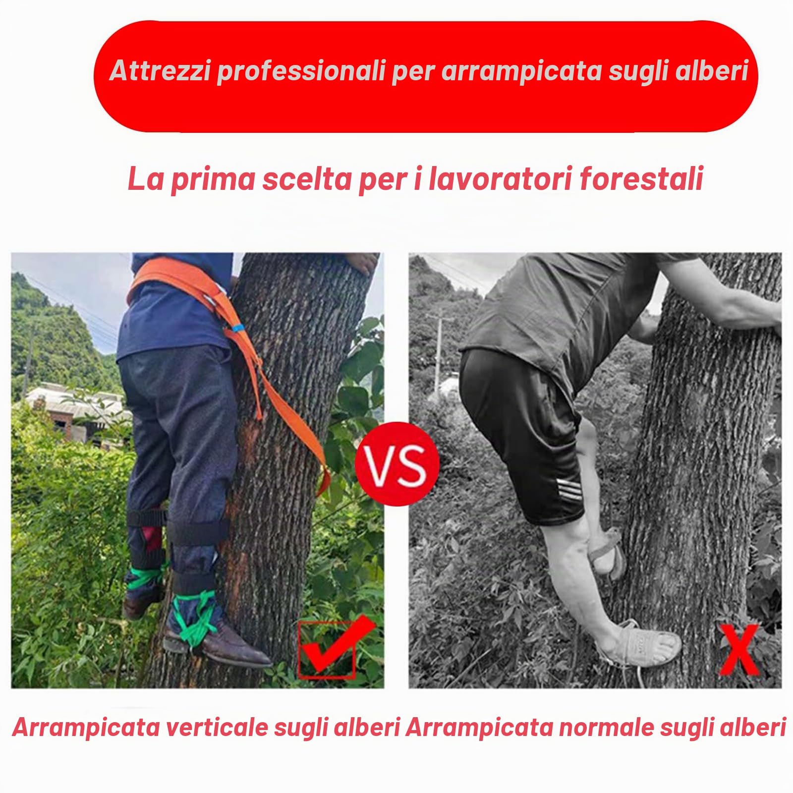 Ramponi da arrampicata su albero, attrezzatura da arrampicata, scarpe da arrampicata, ramponi per albero, borchie per albero, kit forestale antiscivolo per campeggio forestale mimetico