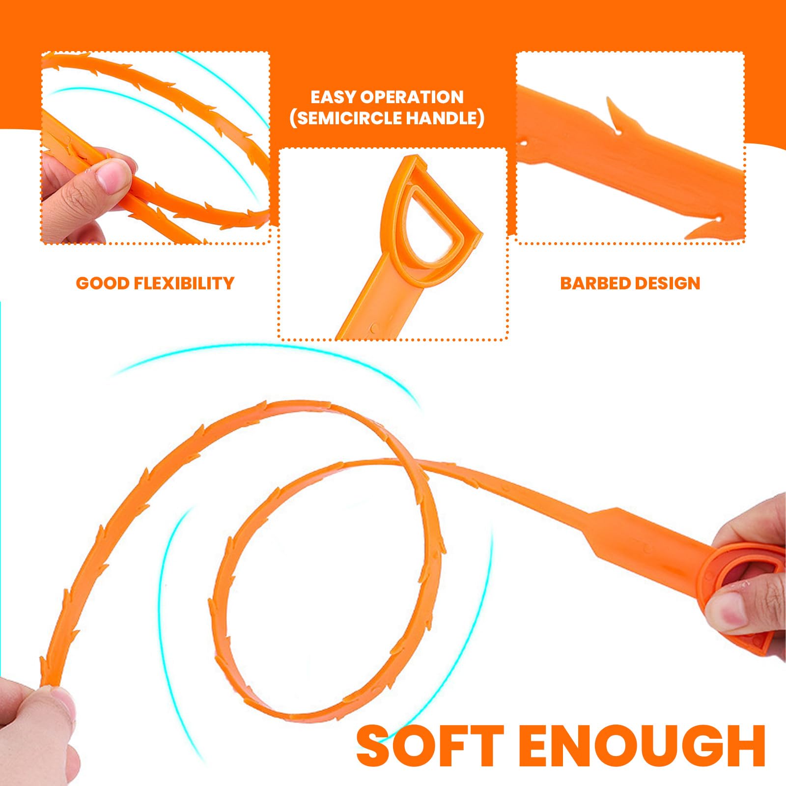Drain Snake Clog Remover - 4 Pack -5 Drain Snake Clog Remover - 4 Pack -5