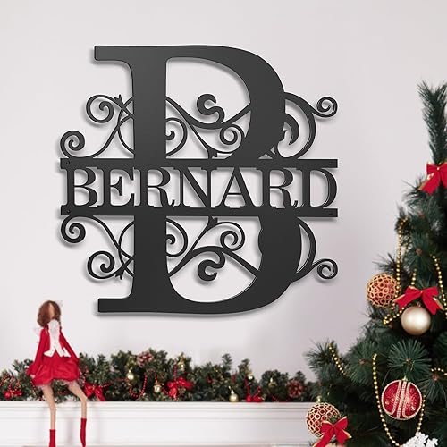 Miniatura 2 de Letreros de metal personalizados con nombre de familia, letreros de apellido, decoración del hogar arte de pared de metal al aire libre, estilo de