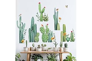 Mfault Cactus Wall Decals Stickers: Vibrant Greens to Refresh Your Space