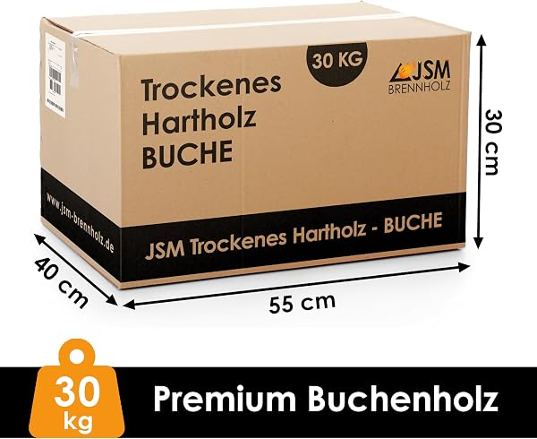30kg Brennholz - 100% Buche, ofenfertig, Scheitlänge ca. 25 oder ca. 33 cm - für Kamin, Ofen, Feuerschalen, Lagerfeuer - Buchenholz Kaminholz Feuerholz Grillholz (Scheitlänge ca.25cm) - 4